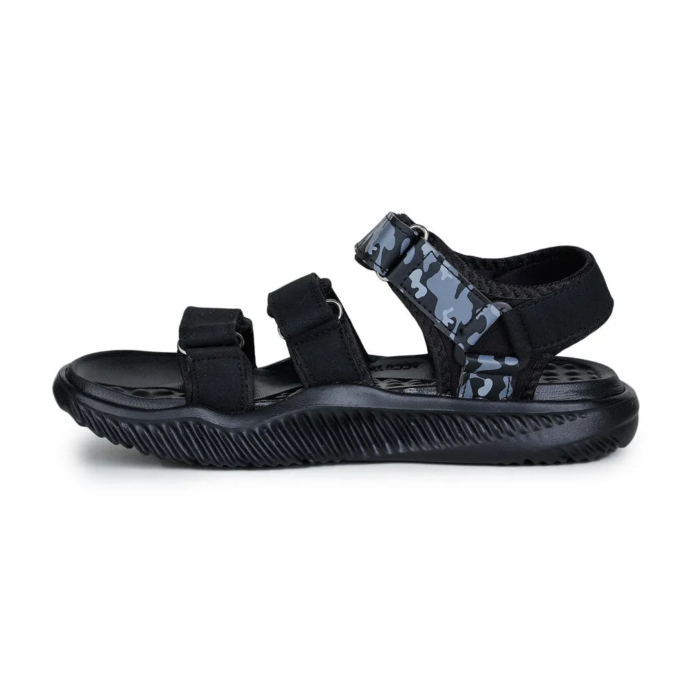 A-HA Casual Black Sandals For Men STAMINA-9 By Liberty