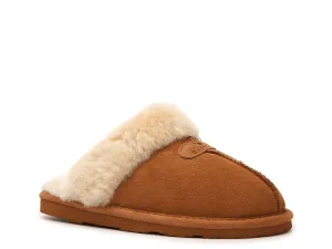 BEARPAW WOMEN'S LOKI SIDE SUEDE SLIPPER HICKORY