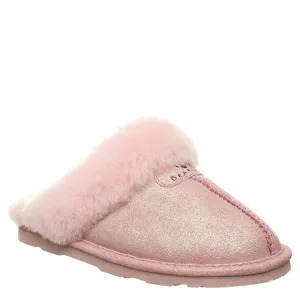 BEARPAW WOMEN'S LOKI SUEDE SLIDE SLIPPERPINK LEOPARD GLITTER