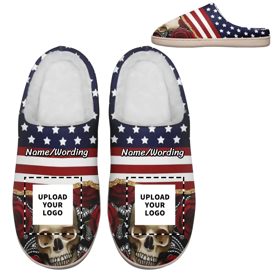 Business holiday gifts, Personalized Indoor Slipper, Custom Warm-Fur Slipper, US-Theme Slipper,kitty2020-24020021