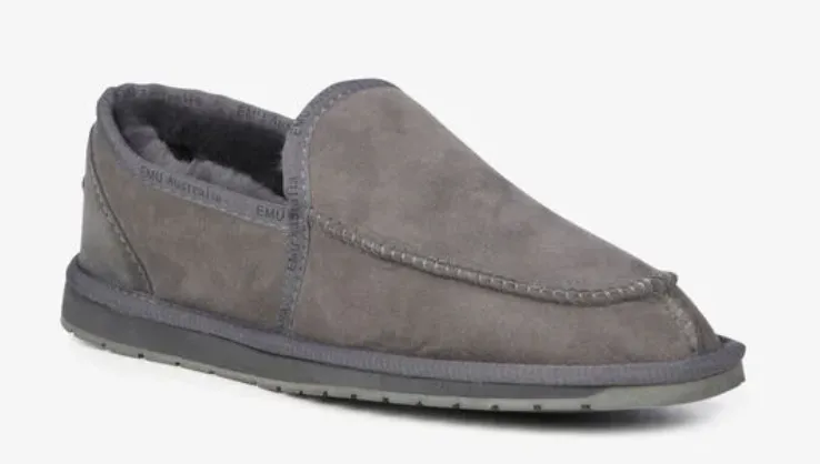 Emu Australia Men's Hume Platinum Sheepskin Slipper Charcoal