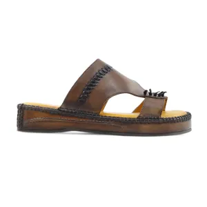 Getsy - Men's Dark Brown Calf Leather Slipper