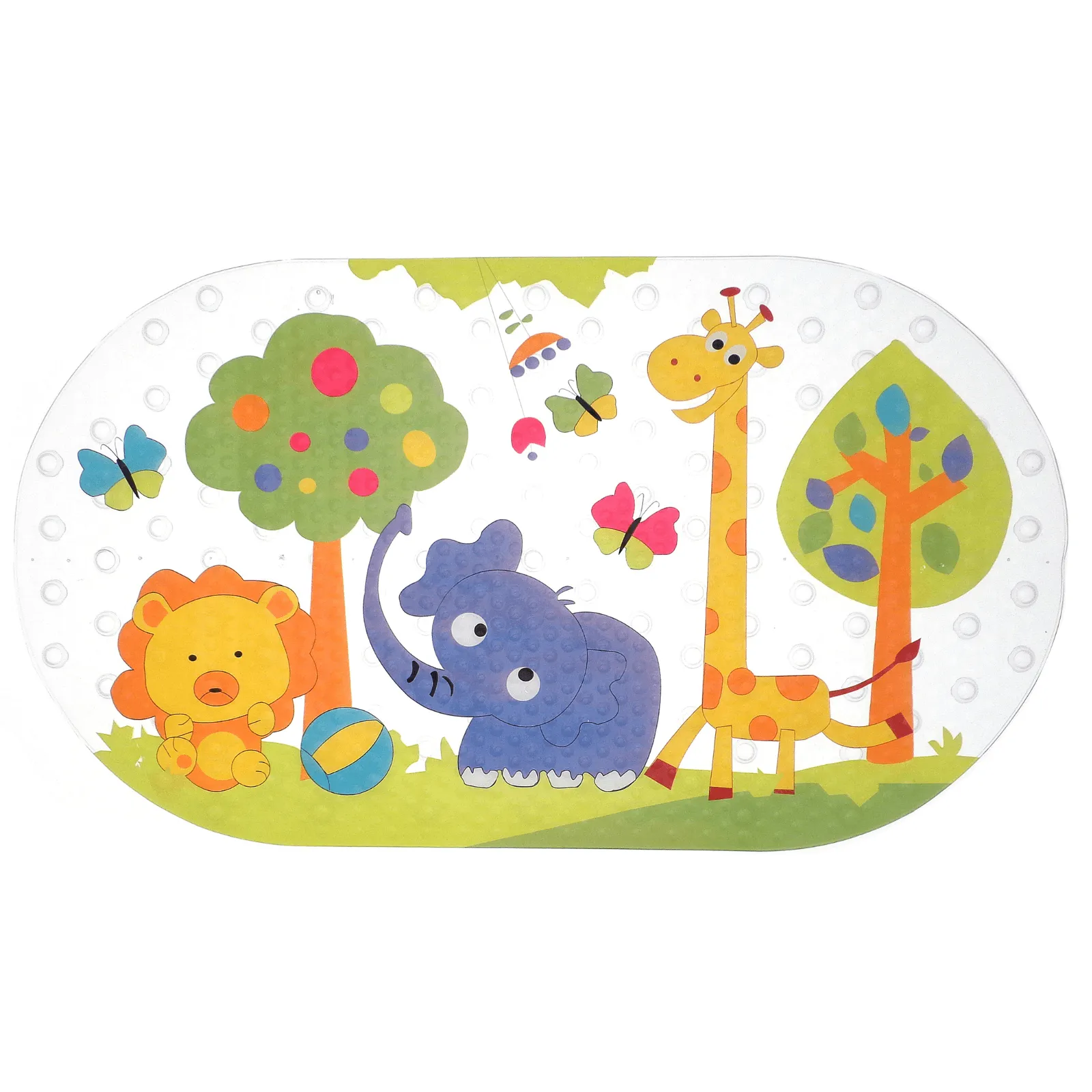 Kids Fun Bath Mat Animal Non Slip PVC Suction Cups 60 x 39cm