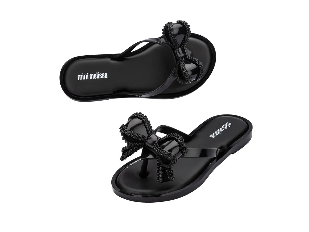 Mini Melissa Black Kids Flipflops For Girls