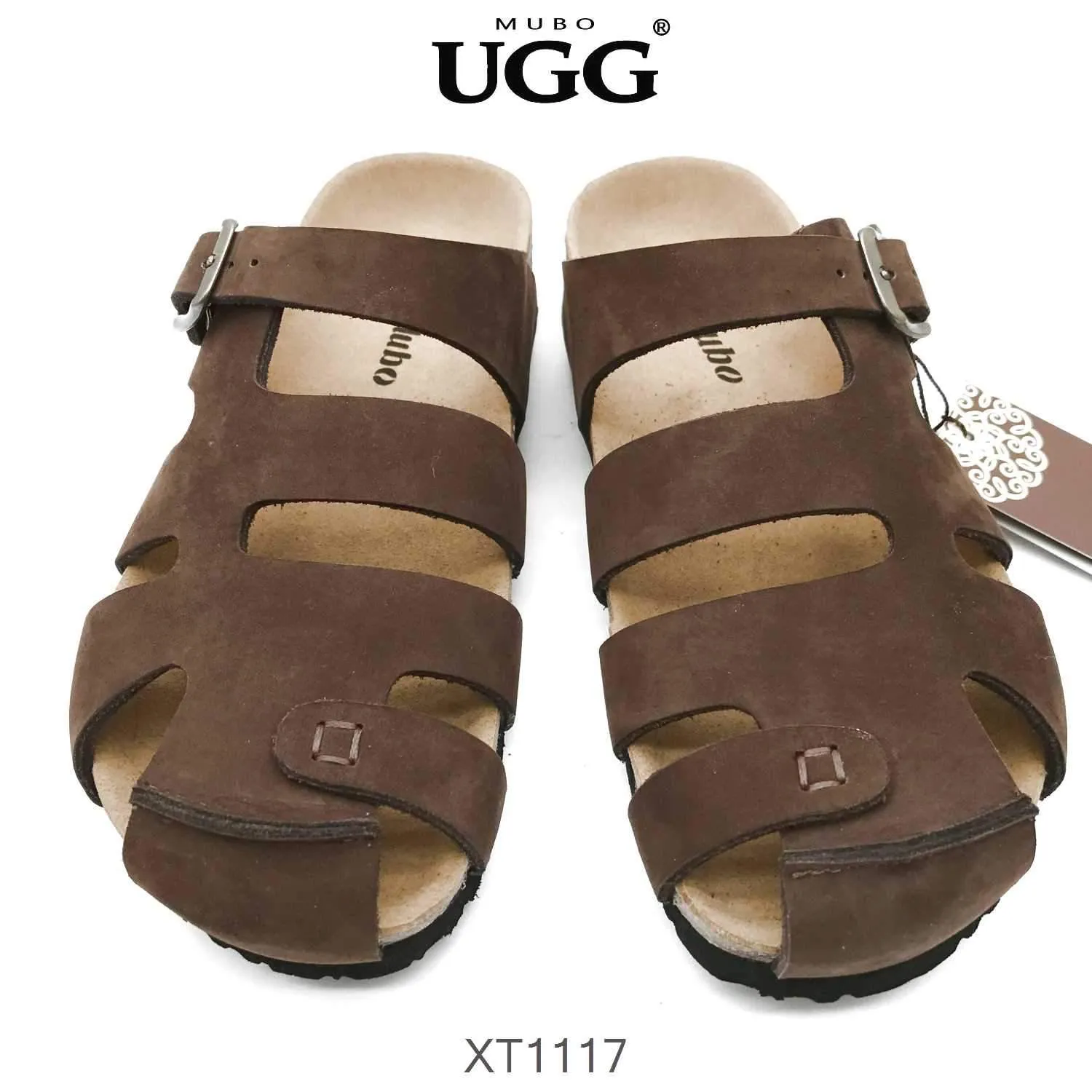 MUBO UGG MEN'S Brown Colour Sandals With Soft Cork Wood Sole Platform slippers XT1117