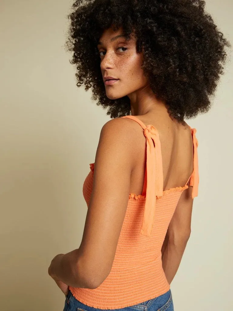 Nation LTD - April Smocked Tank in Orange Crush