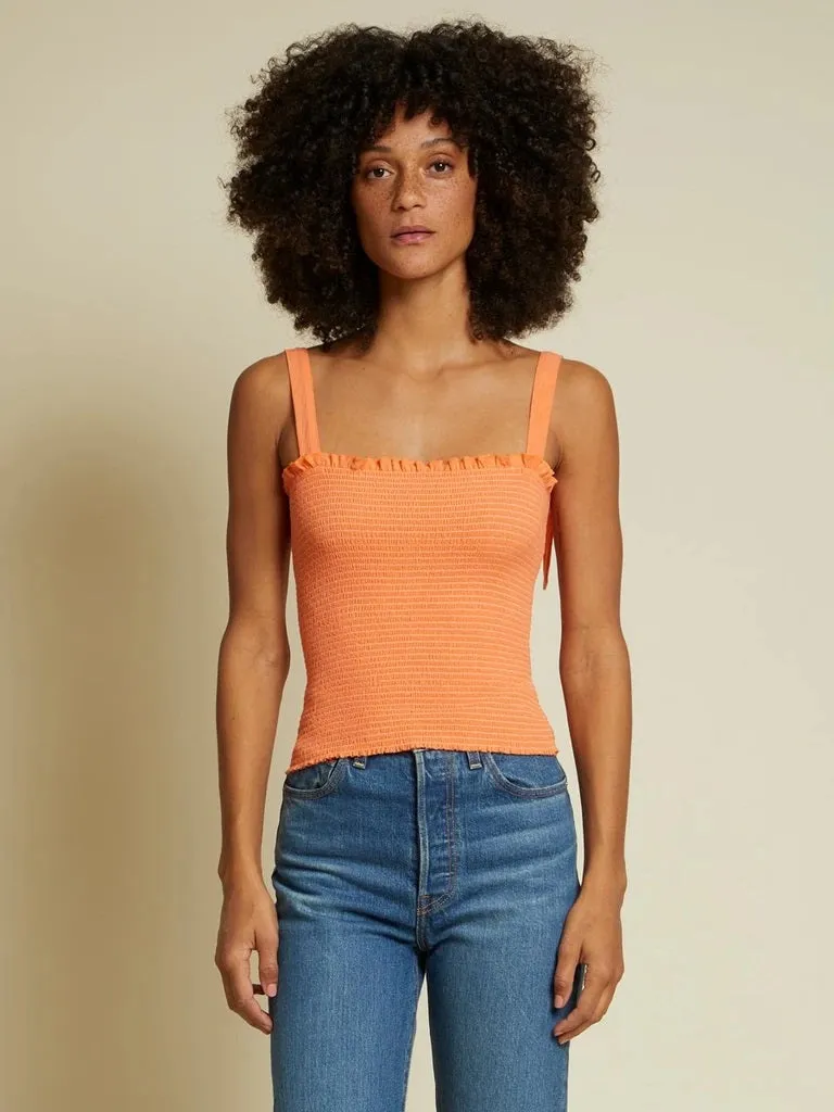 Nation LTD - April Smocked Tank in Orange Crush