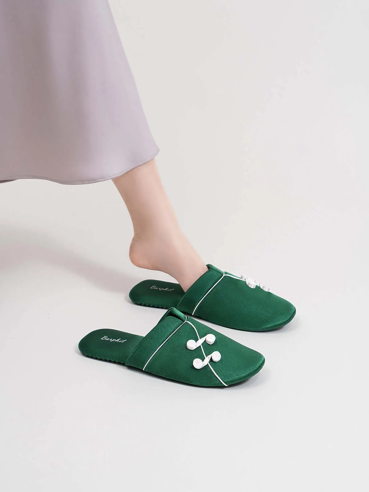 Qipao Collar Buckle Asian Style Slippers