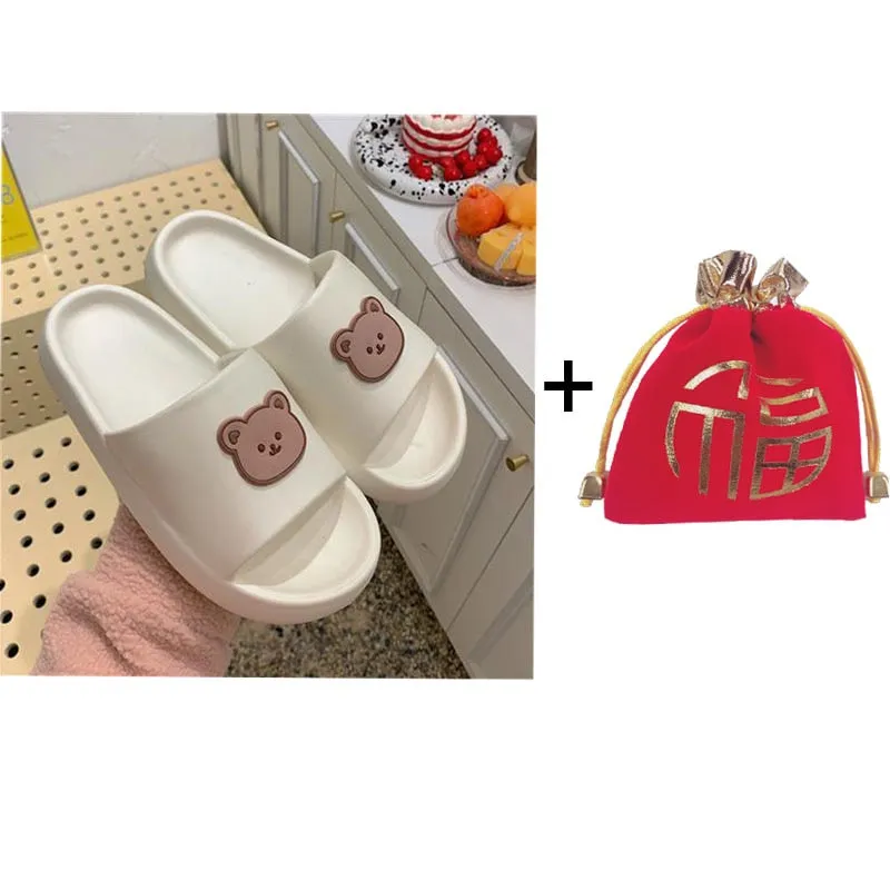 Slippers with Bear Logo for Women