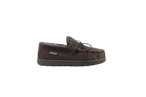 SUPERLAMB MENS MOCCASIN DELUXE  SHEEPSKIN SLIPPER CHOCOLATE