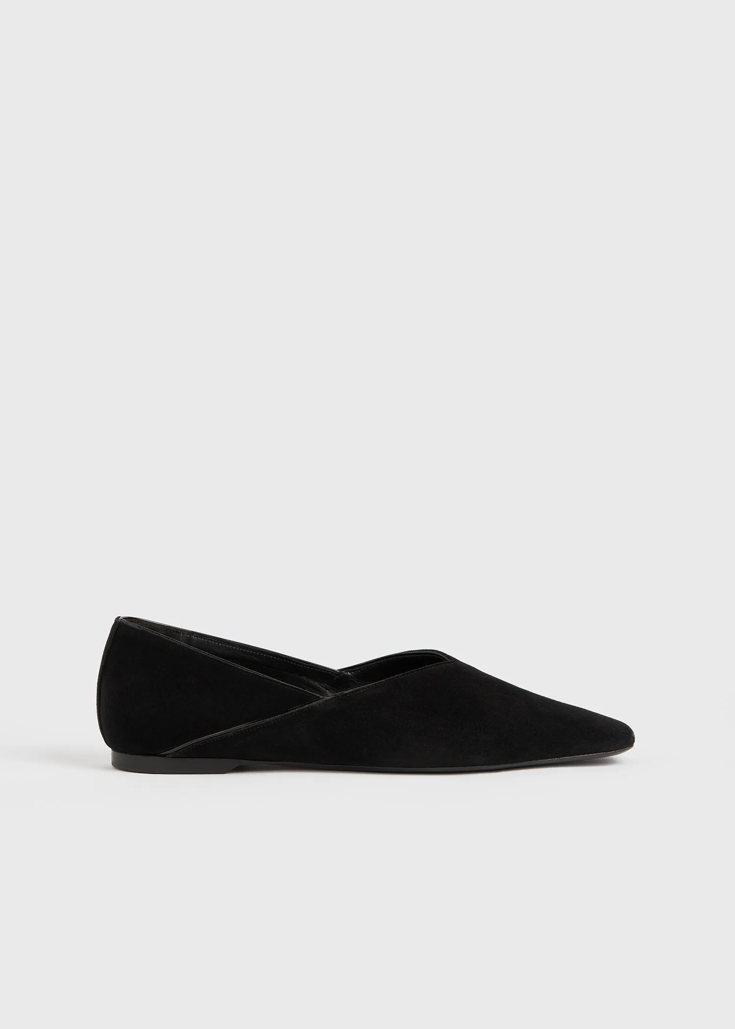 The Everyday Flat black suede