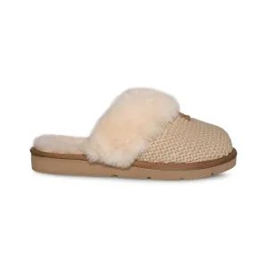 Womens Cozy Cream Knit Slippers by UGG