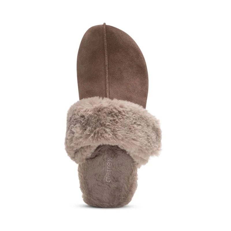 WOMEN'S AETREX ARIANNA ARCH SUPPORT SLIPPER | WALNUT