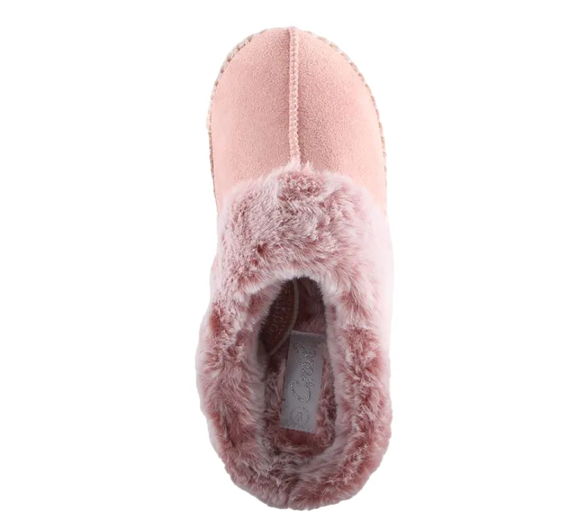 Womens Grosby Invisible Trident Pink Slippers Slip On Ladies Shoes