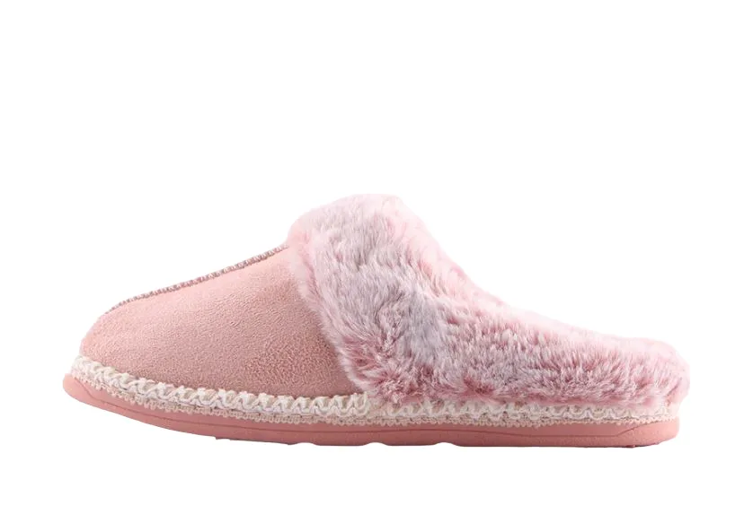 Womens Grosby Invisible Trident Pink Slippers Slip On Ladies Shoes