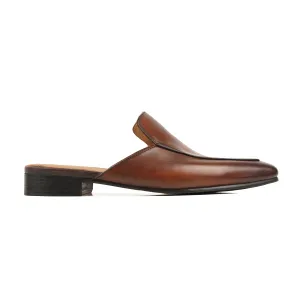 Zika - Men's Brown Patina Calf Leather Slipper