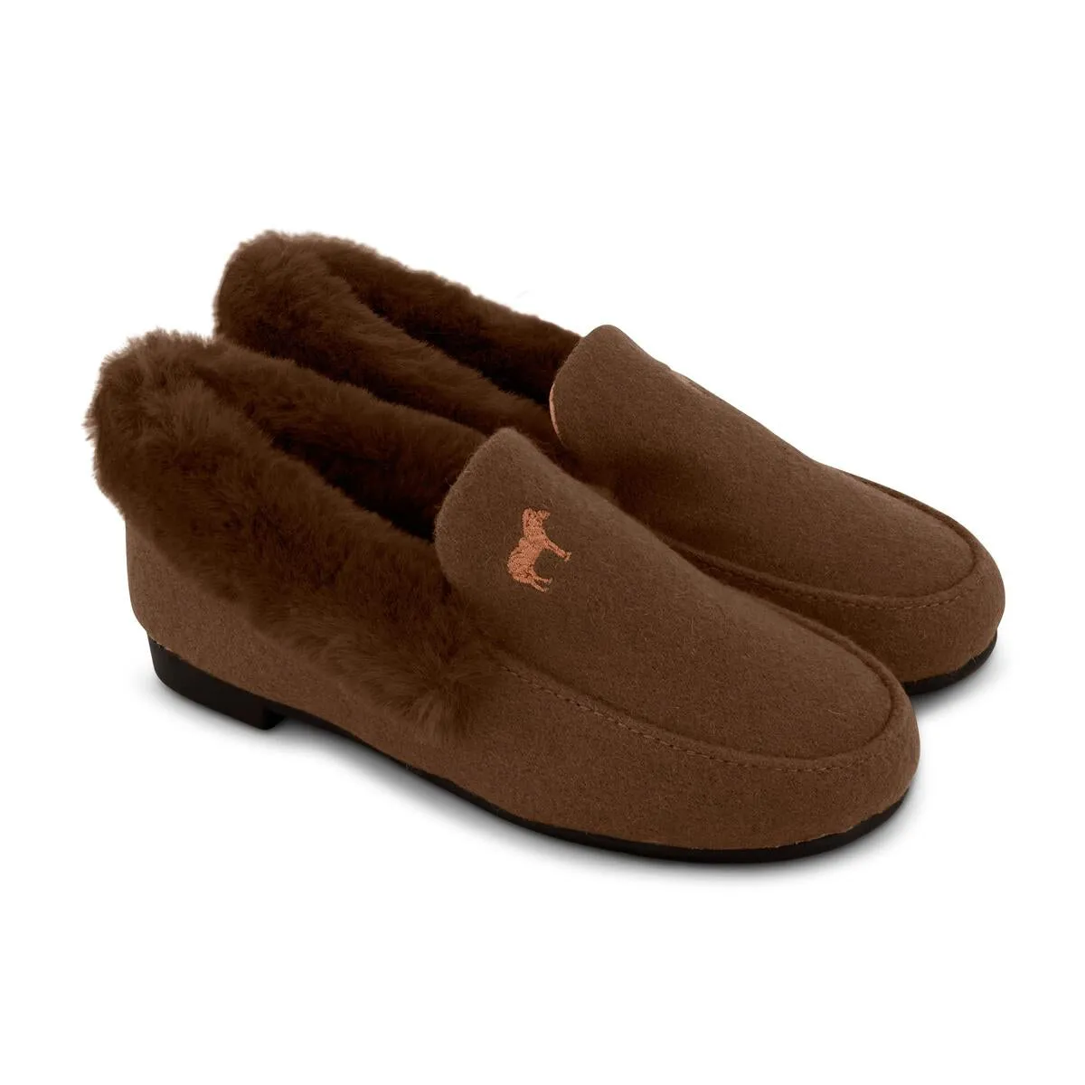 ZK Cedar Fur Logo Slipper Soft Sole